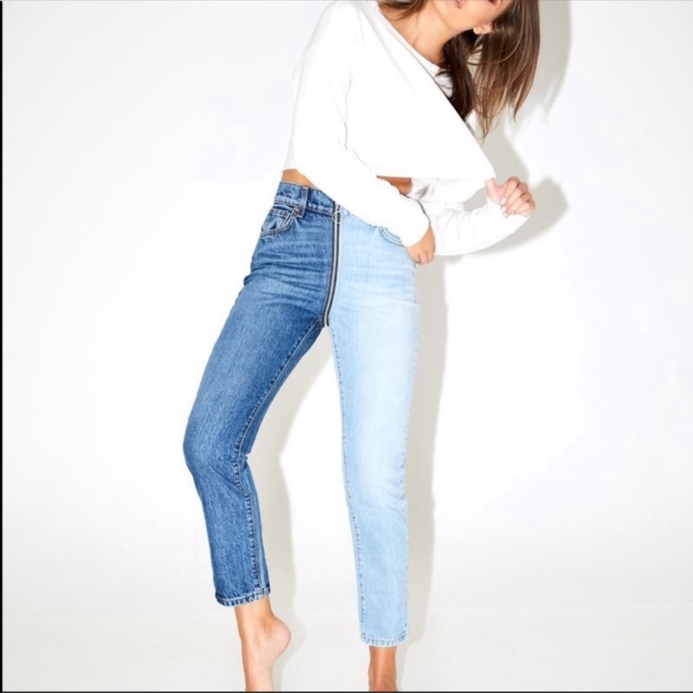 Revice | Ying Yang Crops Two Toned Tokyo Jeans